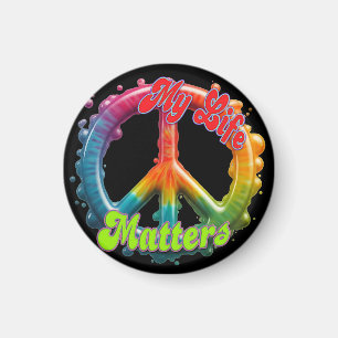 Aimant Hippie Amour Paix La Vie Compte Personnalisé