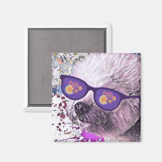Aimant Hippie 'Chon l'aimant Bichon (Recto/Verso)