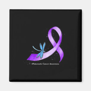 Aimant Hippie Dragonfly Purple Ribbon Cancer pancréatique