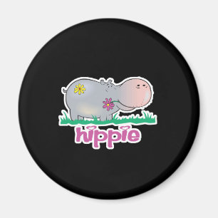 Aimant hippie hippopotame