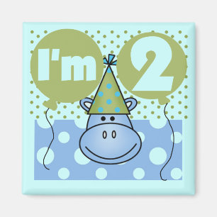 Aimant Hippo 2e Anniversaire Tshirts et cadeaux