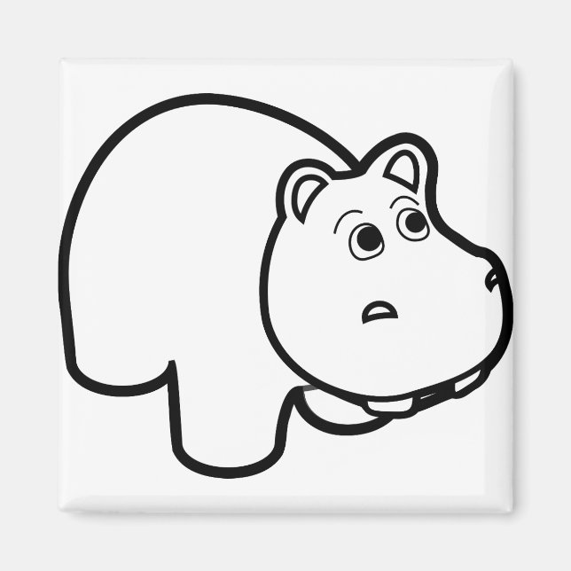 Aimant Hippo en noir (Devant)