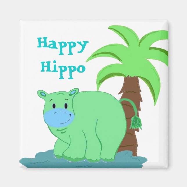 Aimant Hippo Heureux dans l'Eau (Devant)