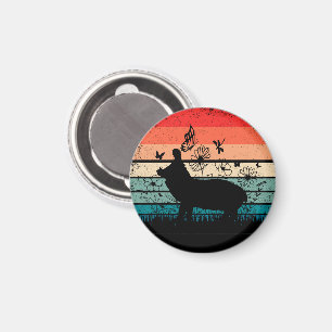 Aimant Hippo Hippopotame Vintage rétro Hippo Lover Hippo