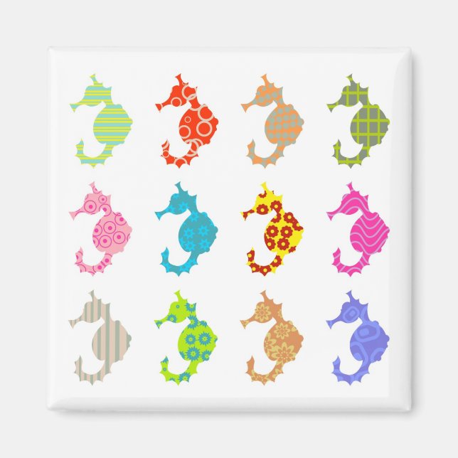 Aimant Hippocampe à motifs (Devant)