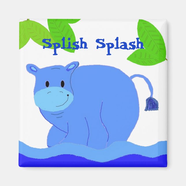 Aimant Hippopotame dans la piscine (Devant)