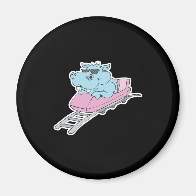 Aimant hippopotame de montagnes russes (Devant)