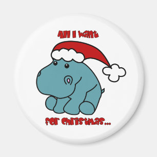 Aimant Hippopotame de Noël