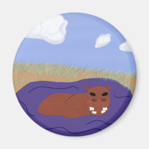 Aimant Hippopotame lunaire dans l'étang