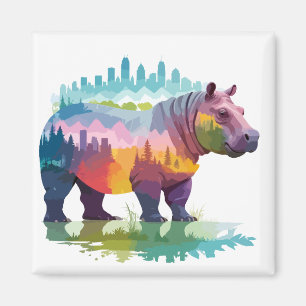 Aimant Hippopotamus Vector Art Animal Majestic Nature