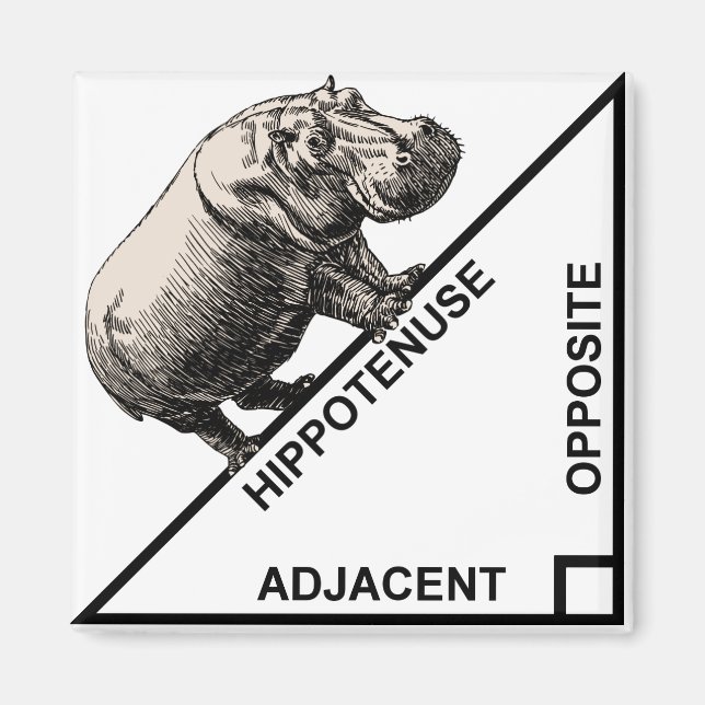 Aimant Hippotenuse Hypotenuse Funny Math Géométrie magnét (Devant)