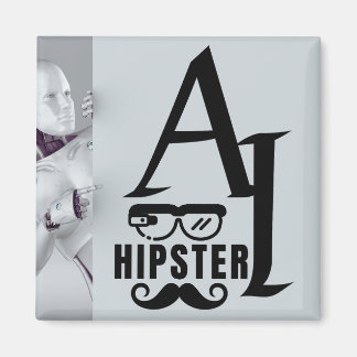 Aimant Hipster IA avec lunettes portatives et moustache