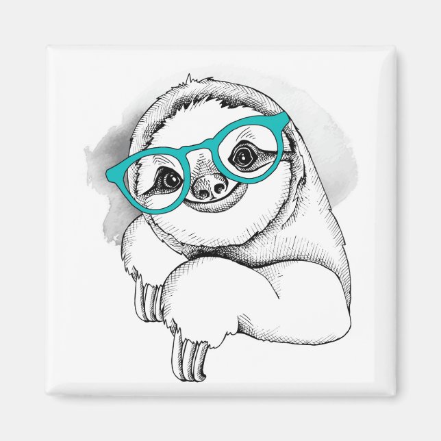 Aimant Hipster Sloth (Devant)