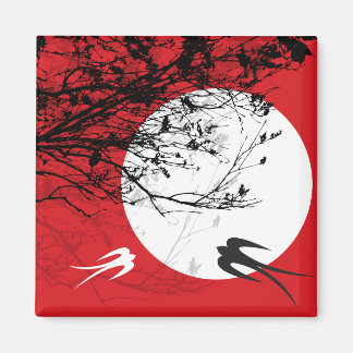 Aimant Hirondelles orientales dans l'aimant lune