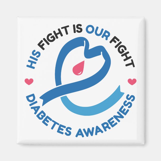 Aimant His Fight Is Our Fight – Diabetes Awareness (Devant)