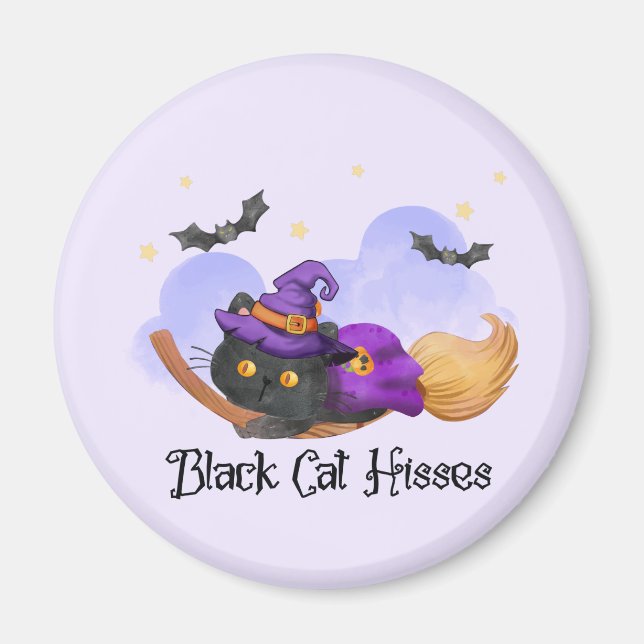 Aimant Hisses de chats noirs (Devant)