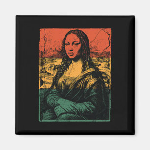 Aimant Histoire noire Mona Lisa Afro Femme Américaine Afr