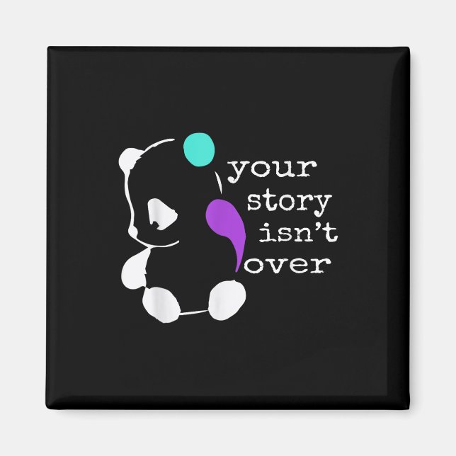 Aimant Histoire pas fini - Semicolon Cadeau Prévention du (Devant)