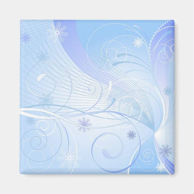 Aimant hiver bleu (Devant)