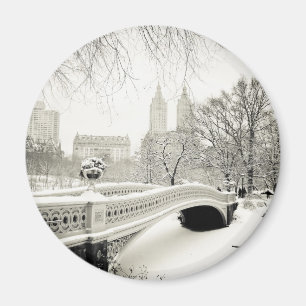 Aimant Hiver de Central Park - neige sur le pont d'arc