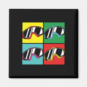 Aimant Hiver Sport Snowboard Goggets Pop Art Snowboar