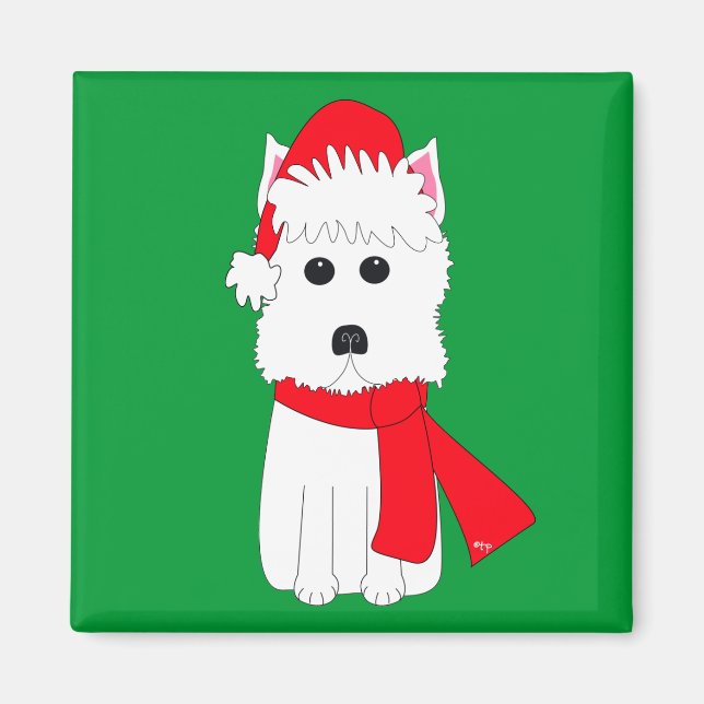Aimant hiver Westie (Devant)