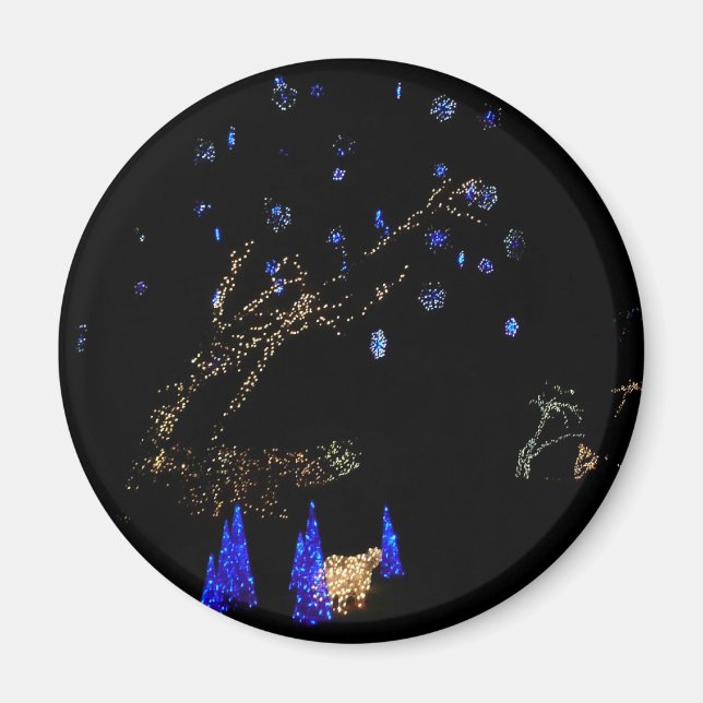 Aimant Hiver Wonderland Lumières Bleu et blanc Vacances (Devant)