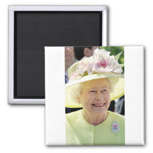 Aimant HM Queen Elizabeth II in Turquoise Hat Professiona