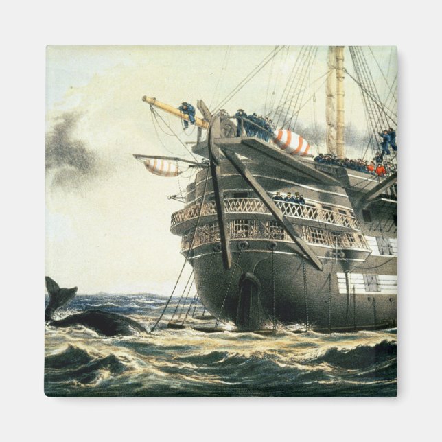 Aimant HMS Agamemnon laying the original Atlantic Cable, (Devant)