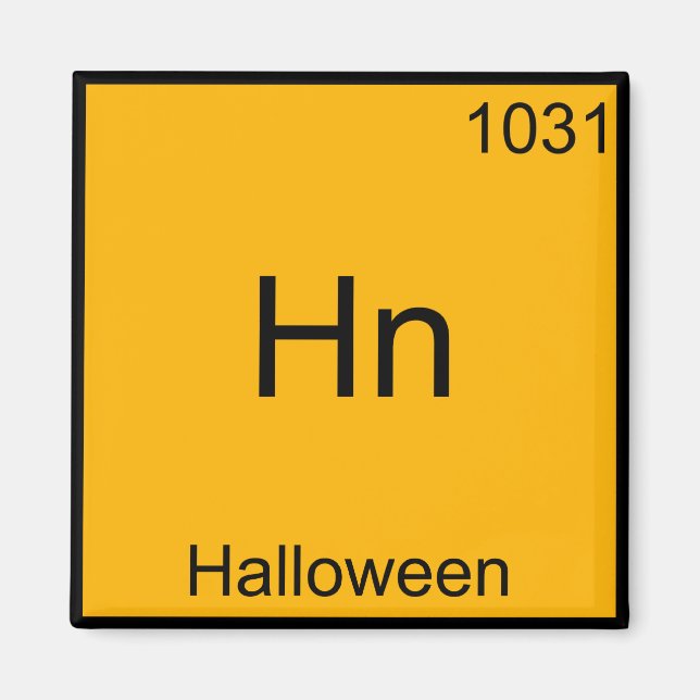 Aimant Hn - Halloween Funny Élément Mème Chimie Tee (Devant)
