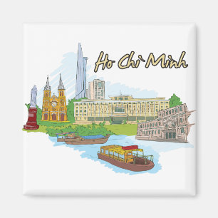 Aimant Ho Chi Minh, célèbre ville du monde du Vietnam