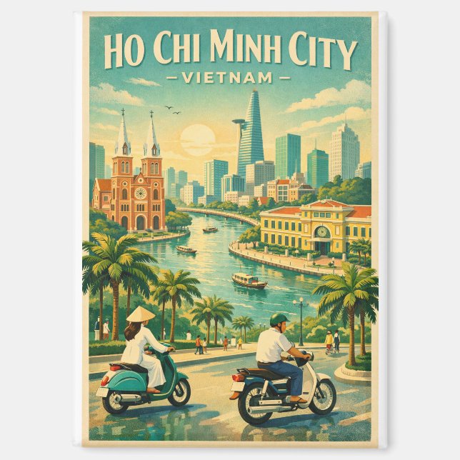 Aimant Ho Chi Minh City, Vietnam, in a classic retro (Recto)