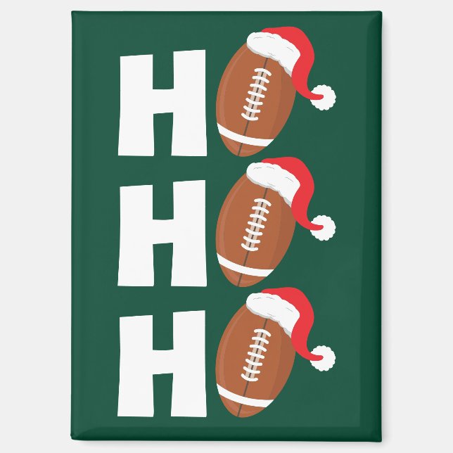 Aimant Ho Ho Ho Football | Funny Christmas Season Humor (Recto)