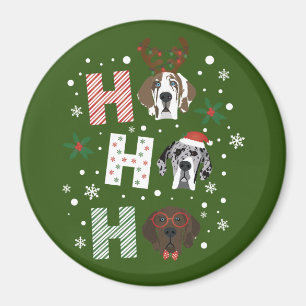 Aimant Ho Ho Ho Great Dane Joyeux Noël