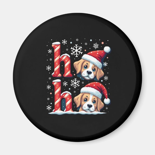 Aimant Ho Ho Ho Great Pyrenees Dog Lover Christmas Santa  (Devant)