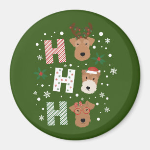 Aimant Ho Ho Ho Welsh Terrier Joyeux Noël