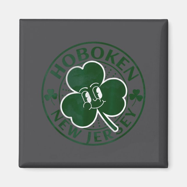 Aimant Hoboken New Jersey Irish Shamrock Nj Retro Souveni (Devant)