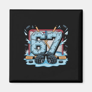 Aimant Hockey 67 Drip Patinoire Gants Meme Six Seven Spor