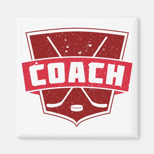 Aimant Hockey Coach Retro Style Shield (Devant)