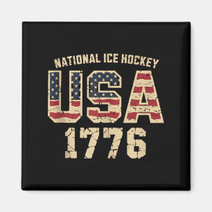 Aimant Hockey Drapeau Américain