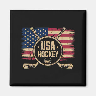 Aimant Hockey Drapeau Américain