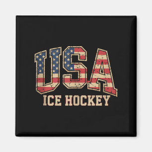 Aimant Hockey Drapeau Américain