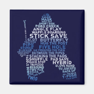Aimant Hockey Goalie Word Art