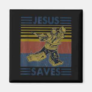 Aimant Hockey Jésus Sauve Drôle de Hockey La boîte de pén