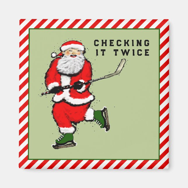 Aimant Hockey Noël Stocking Stuffers (Devant)