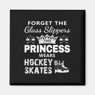 Aimant Hockey pour filles - Cette princesse porte le ska