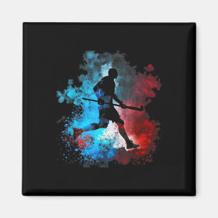 Aimant Hockey sur gazon Joueur de hockey sur gazon Flamme