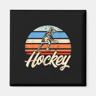 Aimant Hockey sur gazon vintage retro hockey