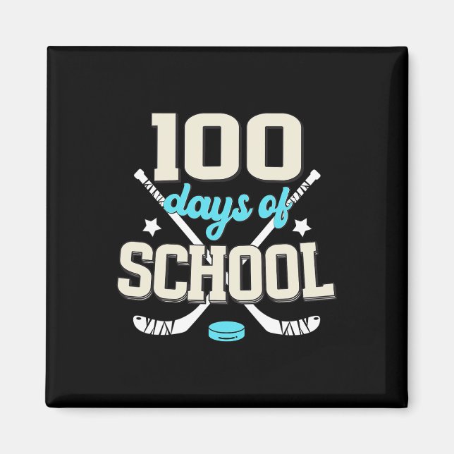 Aimant Hockey Sur Glace 100 Jours D'École 100E Jour D'Éco (Devant)
