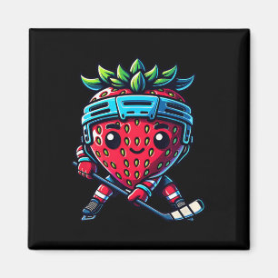 Aimant Hockey sur glace à la fraise Mignonne Baie Sport L